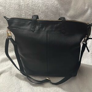 Stella and Dot Covet Black Leather Tote Bag